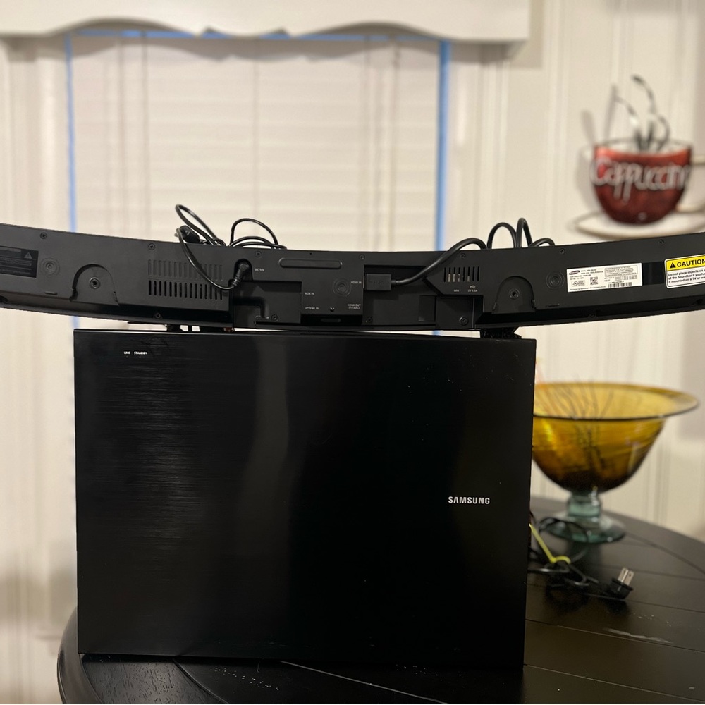 Samsung MODEL: PS-WJ6500 Subwoofer and Samsung MODEL: HW-J6500 curved soundbar